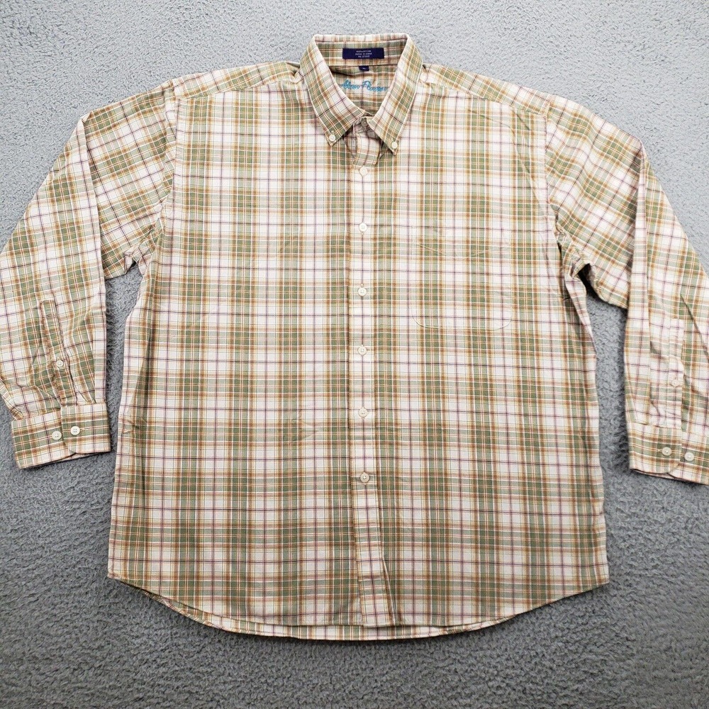 Alan Flusser Shirt Mens‎ XL Plaid Preppy Classicore Long Sleeve Button Down